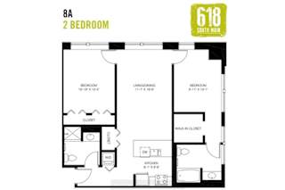 Two Bedroom 2 Bath 1033 sq. ft.