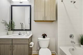 Updated Bathroom at Matador Apartments, Austin, Texas