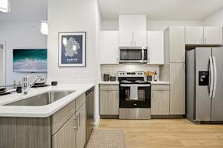 Sleek Kitchen at Matador Apartments, Austin, Texas