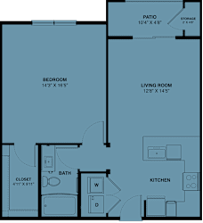 1 bed 1 bath B at Bridge at Speyside Apartments, Austin, Texas