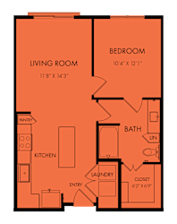 A3 floor plan at Bridge at Windsor Park Apartments, Austin