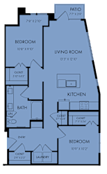 B1 floor plan at Bridge at Windsor Park Apartments, Austin