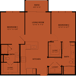 2 bed 2 bath at Bridge at Speyside Apartments, Texas, 78754