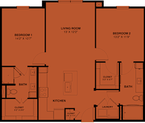 2 bed 2 bath c at Bridge at Speyside Apartments, Texas