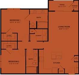2 bed 2 bath E at Bridge at Speyside Apartments, Austin, TX, 78754