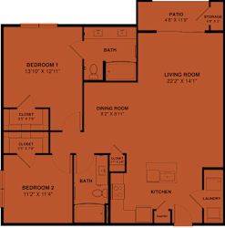 2 bed 2 bath U at Bridge at Speyside Apartments, Austin, TX, 78754