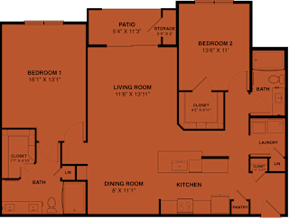 2 bed 2 bath K at Bridge at Speyside Apartments, Austin, TX, 78754