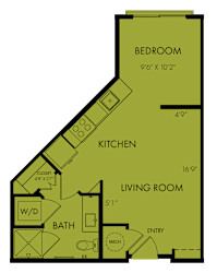 One bedroom one bath apartment floor plan 2 at Bridge at Windsor Park Apartments, Austin, TX