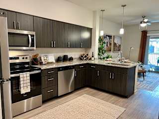 Kitchen appliances at Bridge at Delco Flats Apartments, Austin, TX, 78724
