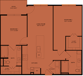 2 bed 2 bath O at Bridge at Saffron Apartments, Austin