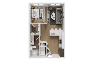 Studio 1 bath A at ThreeTwenty at the Vybe Apartments, Kyle