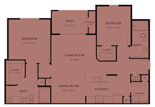 2 bed 2 bath E at Bridge at Three Hills Apartments, Texas