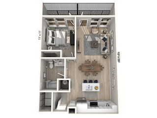 A11 - 1 Bedroom 1 Bathroom | 726 Sq. Ft. at Ironwood Flats, Brandon, FL