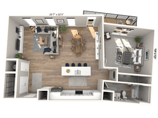 A21 - 1 Bedroom 1 Bathroom Floor plan | 919 Sq. Ft. at Ironwood Flats, Brandon, FL, 33511