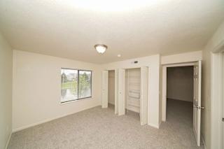 an empty living room with a window and a closet  at Arbor Lakes Apartments, Indiana