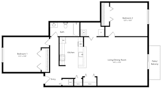 a floor plan of a houseat The Harbours Apartments, Michigan, 48038