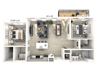 2 bed 1 bath at Luxe 360 on Centerpointe Apartments, Midlothian, Virginia