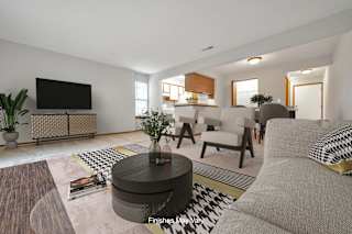 Baneberry Living Room and Kitchen at Timberlane Apartments, Peoria, IL