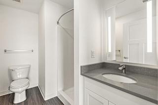 Second bathroom with walk in shower at Eagle Ridge Apartment Homes, Traverse City, MI