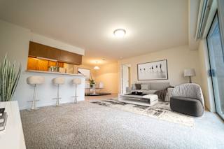 Frances Living Room at Prairie Lakes Apartments, Peoria, IL, 61615
