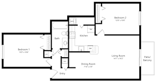 a floor plan of a houseat The Harbours Apartments, Michigan, 48038