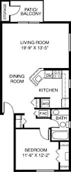 Floor Plan One Bedroom_727