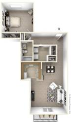 1-Bed/1-Bath, Malva Floor Plan