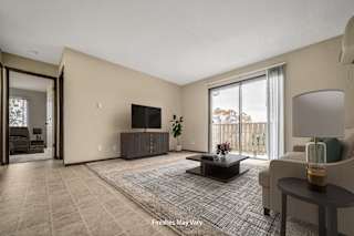 Marigold Living Room at Timberlane Apartments, Peoria, IL