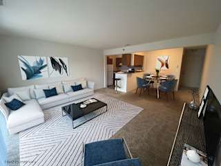Moonflower Living, Dining, and Kitchen at Southport Apartments, Belleville, MI, 48111