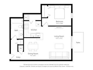 Spiera Floor Plan at Southport Apartments, Belleville