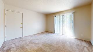 an empty room with white walls and a window at Swiss Valley Apartments, Wyoming, 49509