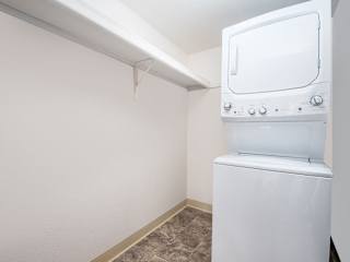 closet with washer and dryer at Tanglewood Apartments, Oak Creek, WI, 53154