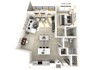 1 bedroom 1 bath at Luxe 360 on Centerpointe Apartments, Midlothian, VA