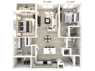 2 bed 2 bath at Luxe 360 on Centerpointe Apartments, Midlothian, VA, 23114