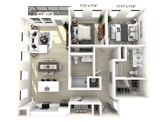 2 bed 2 bath C at Luxe 360 on Centerpointe Apartments, Midlothian, Virginia