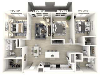 3 bed 2 bath at Luxe 360 on Centerpointe Apartments, Virginia, 23114