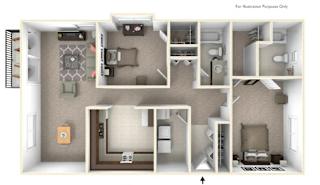 2-Bed/2-Bath, Watsonia Floor Plan