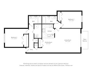 Bouvardia Floor Plan at Westlake Apartments, Belleville, Michigan