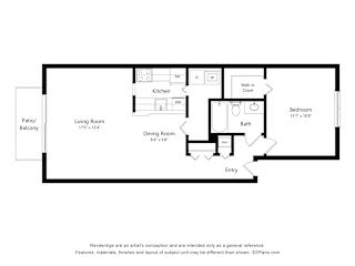 Senna Floor Plan at Westlake Apartments, Belleville, MI, 48111