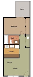 Floor Plan 1 Bed 1 Bath