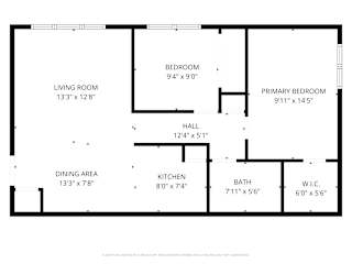A black and white floor plan of a house with labeled rooms.