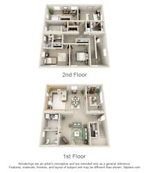 A diagram shows two different layouts for the first and second floors of a house.