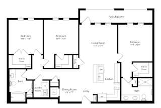 The Douglas Floorplan | Heron Mill Apartments