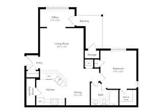 2D floor plan of the tuxedo