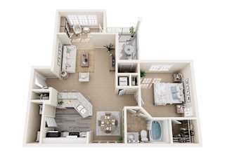 3D floor plan of the tuxedo