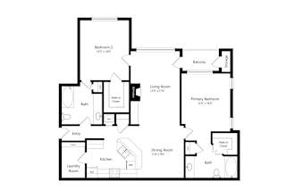 Wesley St. James Apartments at Sandy Springs Magnolia 2 bedroom floor plan - Atlanta, GA