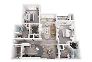 Wesley St. James Apartments at Sandy Springs Magnolia 3D floor plan - Atlanta, GA