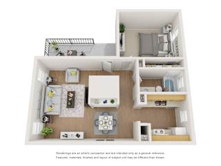 Desert Peaks A2 floor plan 743 sqft