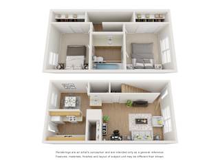 Desert Peaks B3 floor plan 942 sqft