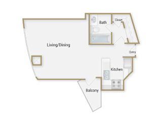 Embarcadero floor plan at Towers at Rincon, San Francisco, CA, 94105